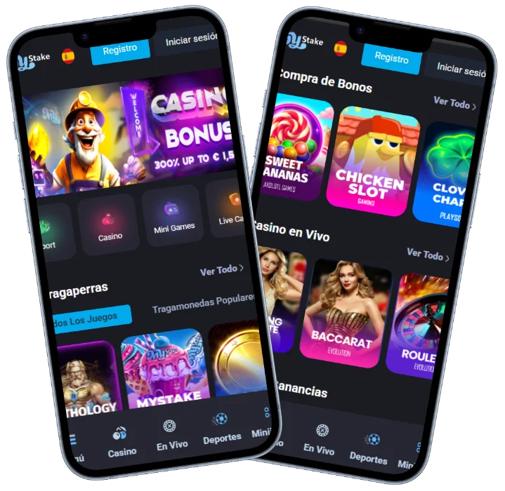 Mystake Casino en versión móvil con tragamonedas, casino en vivo y apuestas deportivas